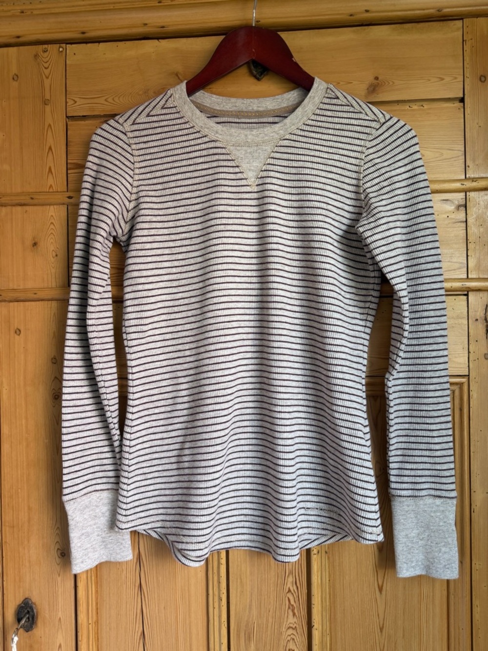 Carhartt Women's Gray Striped Crewneck Thermal